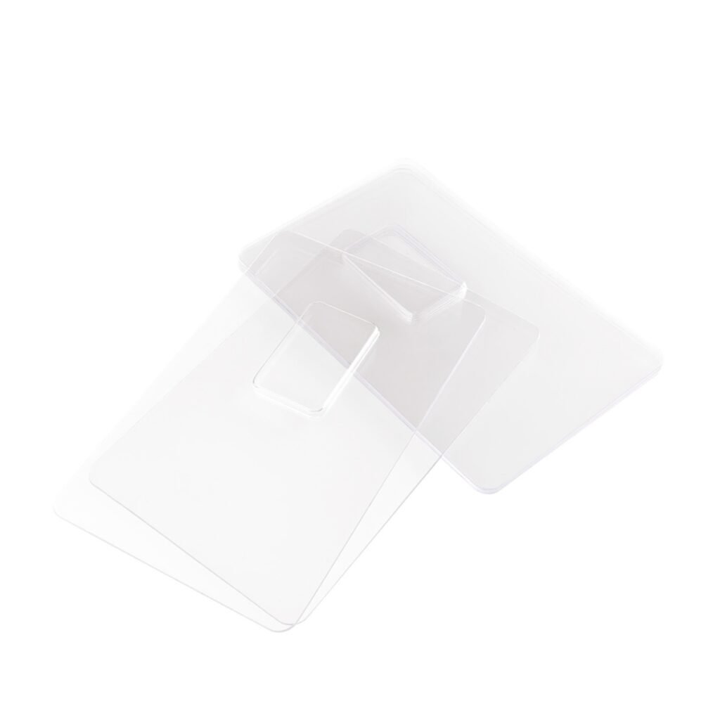 Clear precious metal blister card packaging with transparent cavity for gold bars and coins
