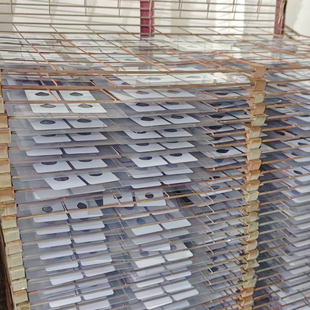 Bulk production samples of custom coin blister card packaging for silver coins and bullion products