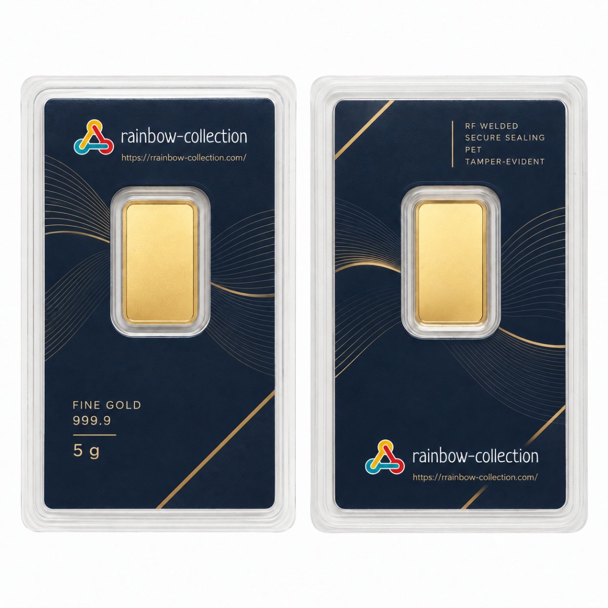 5g bullion bar RF sealed PET blister display card packaging