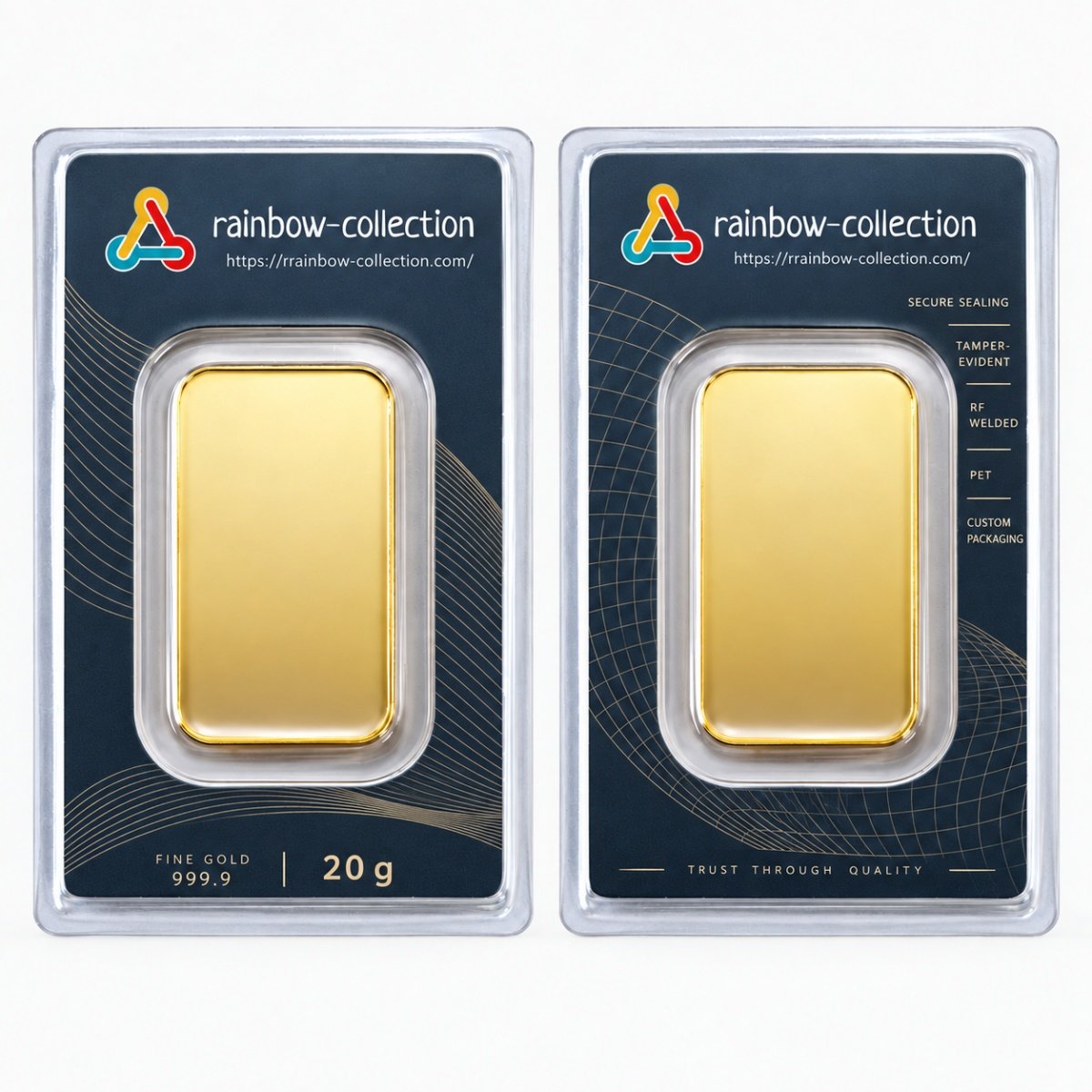 20g gold bar RF sealed blister assay card packaging