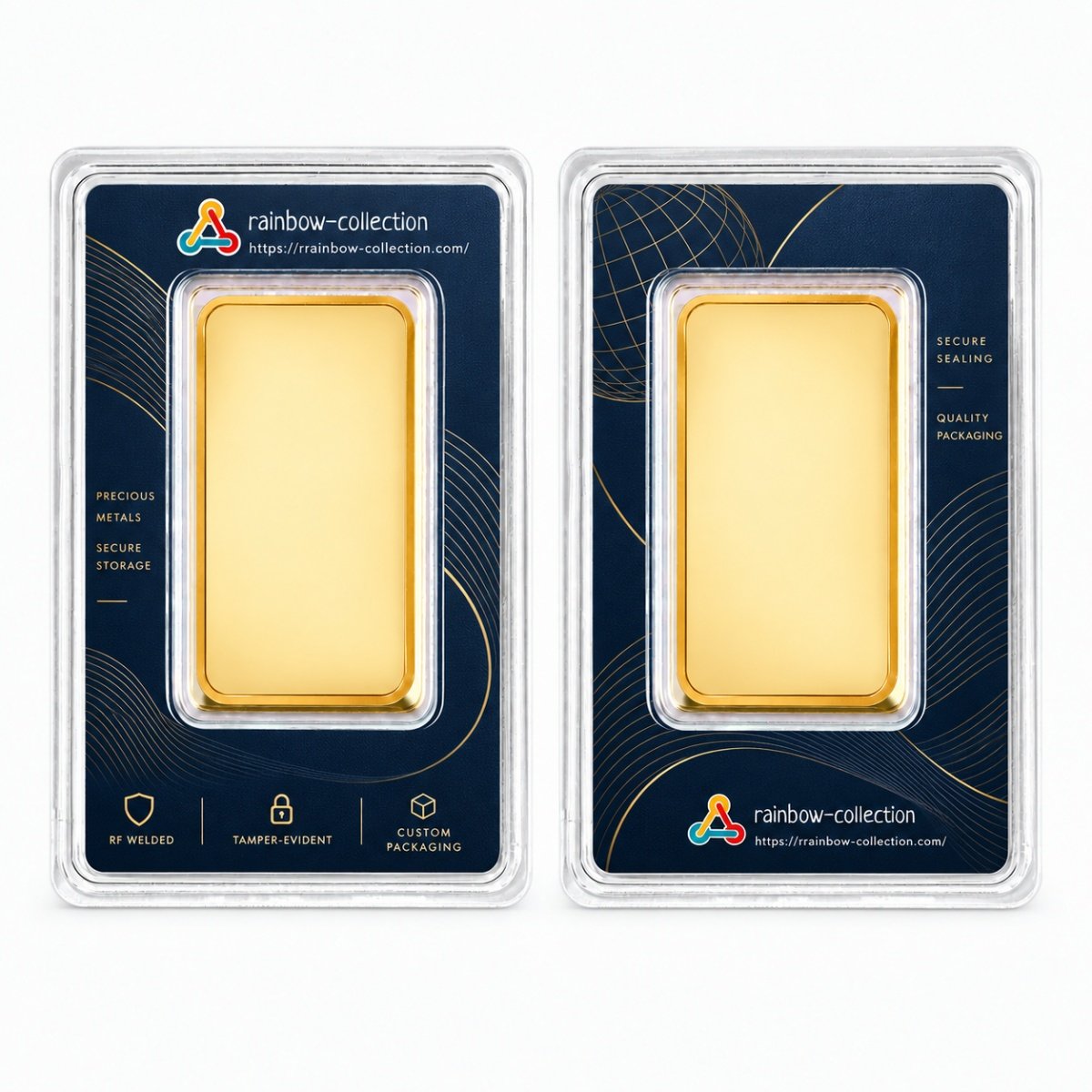 50g gold bar high-frequency welded protective assay card packaging