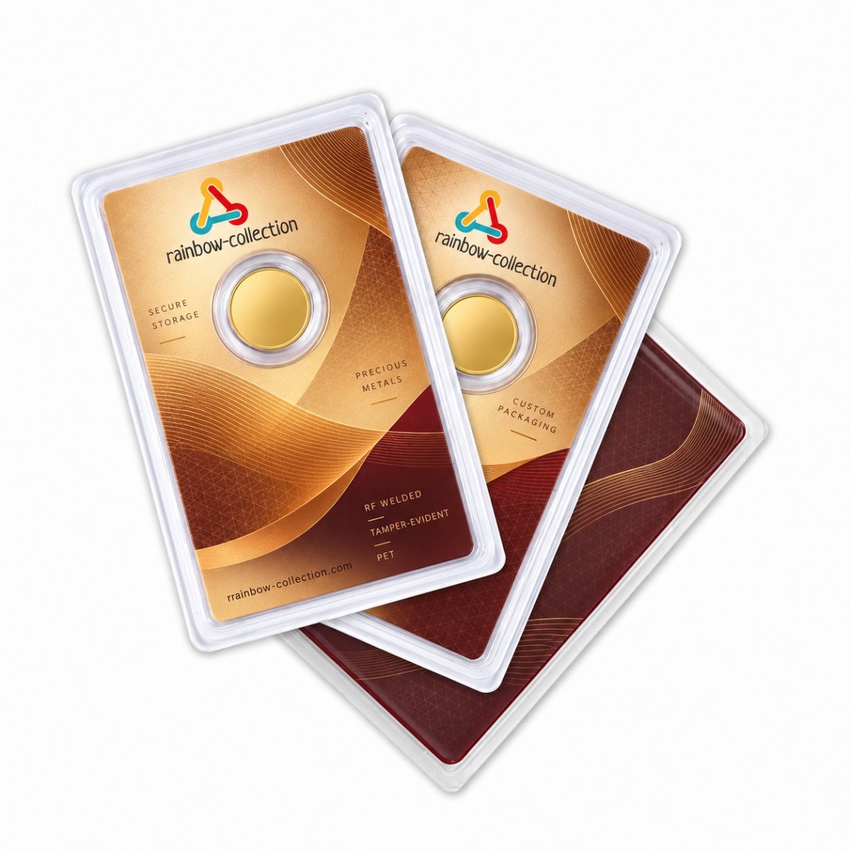 custom diameter dual-coin RF sealed clear clamshell blister packaging
