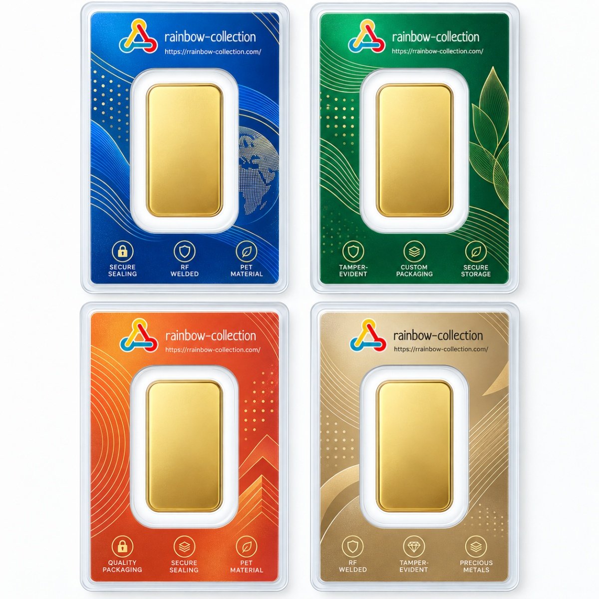 custom assay card blister packaging for precious metal bars